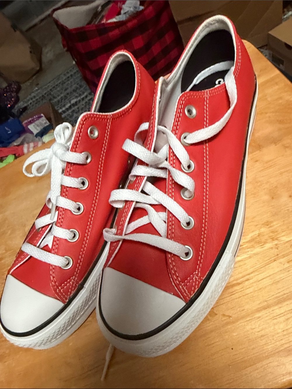 Converse Low-Top Sneakers in Red and White size 11